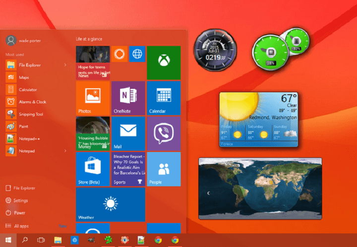 desktop widget for windows 10